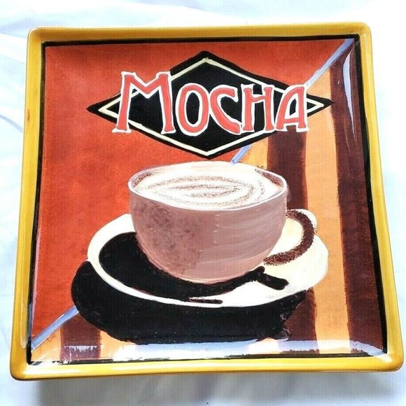 Certified International Plate Coffee Jennifer Garant Strong Expresso Size 8.5 in - Picture 3 of 7